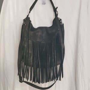 Mossimo Supply Co. Black Fringe Crossbody Bag